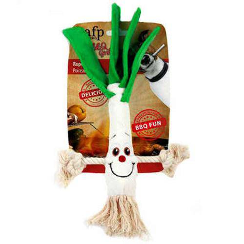 Brinquedo Afp Bbq Alho-Poró de Pelúcia com Corda para Cães