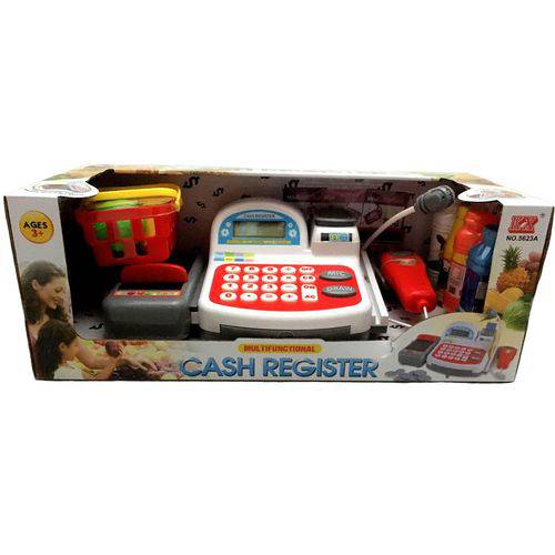 Brinquedo Caixa Registradora Eletrônica Infantil com Som e Acessórios - Kx