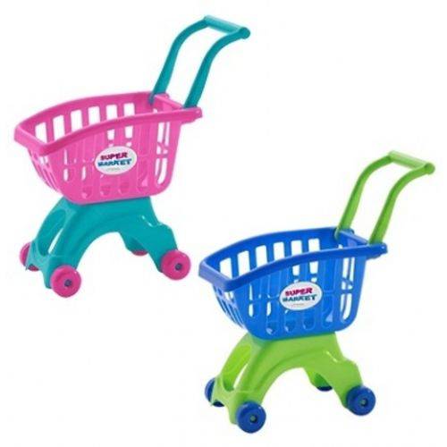 Brinquedo Carrinho de Compras Supermercado Azul