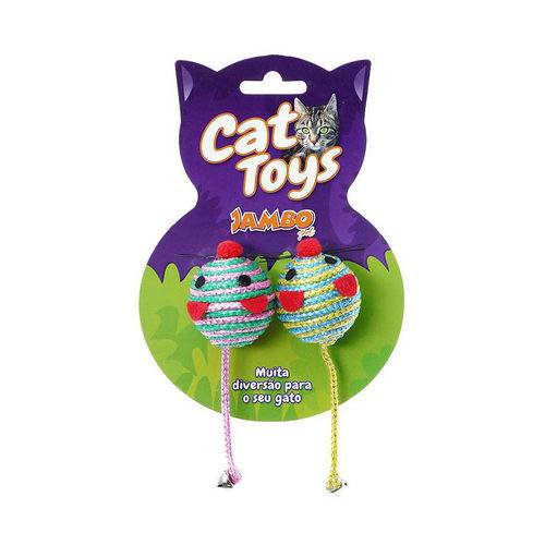 Brinquedo Cat Ratinho Redondo Jambo para Gatos 2 Unidades