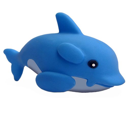 Brinquedo Chalesco Golfinho Azul de Vinil para Cães Único
