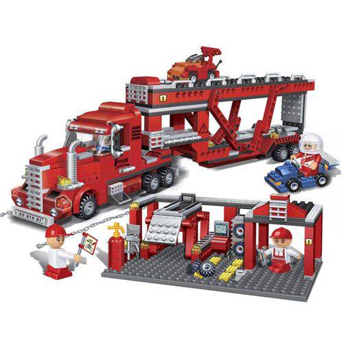 Brinquedo Corrida Caminhão Manutenção Vermelho 660 Peças 8761 - Banbao