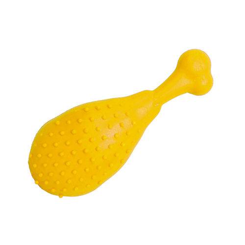 Brinquedo Coxa de Frango Furacão Pet Borracha Nº1 P - Amarelo