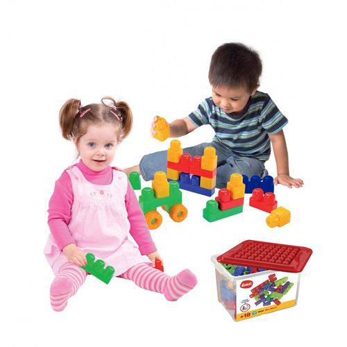 Brinquedo Didático Blocos de Montar Box Block Dismat