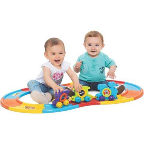 Brinquedo Didático para Bebê Baby Train 12 Trilhos +9 Meses