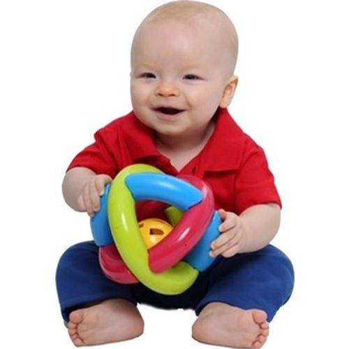 Brinquedo Didático para Bebes +7 Meses Bola Maluquinha com Chocalho - Mercotoys