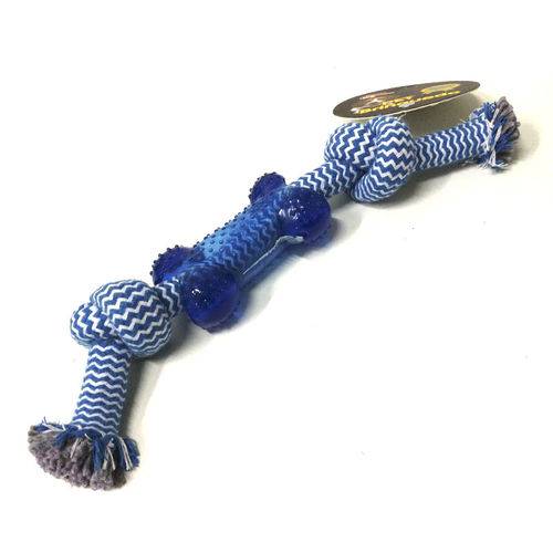 Brinquedo DOG Corda Osso III - Azul - JW10216