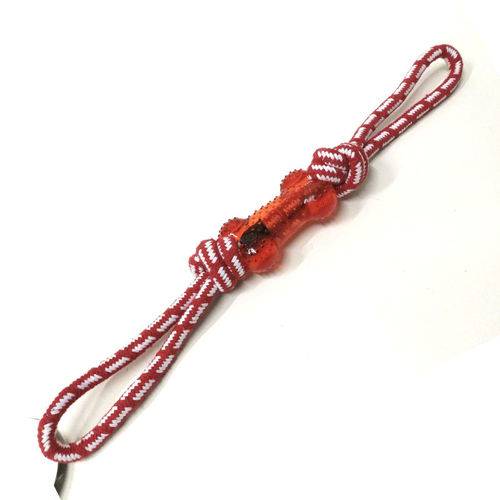 Brinquedo DOG Corda - Puxador Duplo com Osso - Vermelho - JW3001