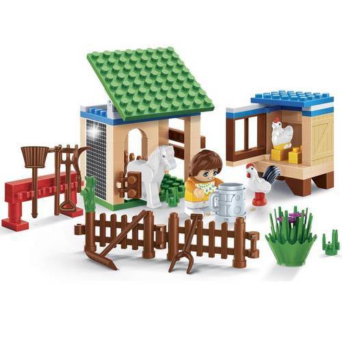 Brinquedo Eco Fazenda Estábulo e Granja 115 Peças 8585 - Banbao