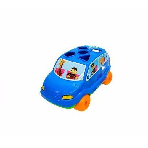 Brinquedo Educacional Baby Car com Blocos e Puxador Azul Ref. 704