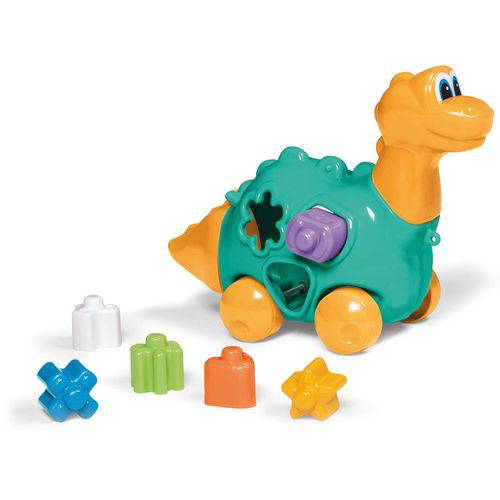 Brinquedo Educativo Baby Dinho C/blocos e Puxador Calesita U