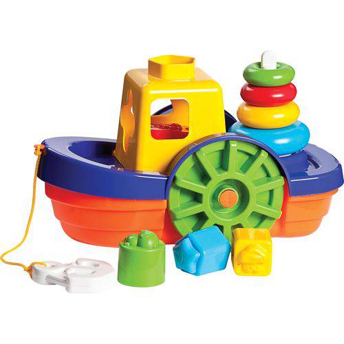 Brinquedo Educativo Barco Didatico C/blocos e Anco Merco Toy