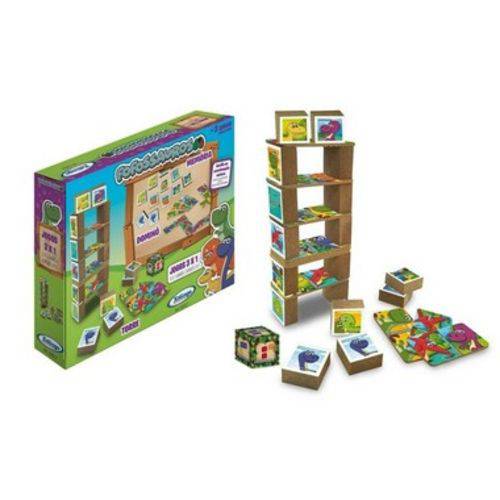 Brinquedo Educativo Jogos 3x1 Dominó Torre e Memória +3 Anos - Xalingo