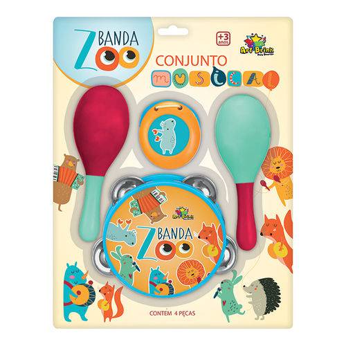 Brinquedo Infantil Conjunto Musical com 4 Peças Banda Zoo