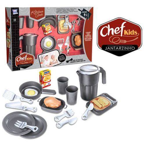 Brinquedo Infantil Kit Jantarzinho Chef Kids e Acessórios 18 Peças