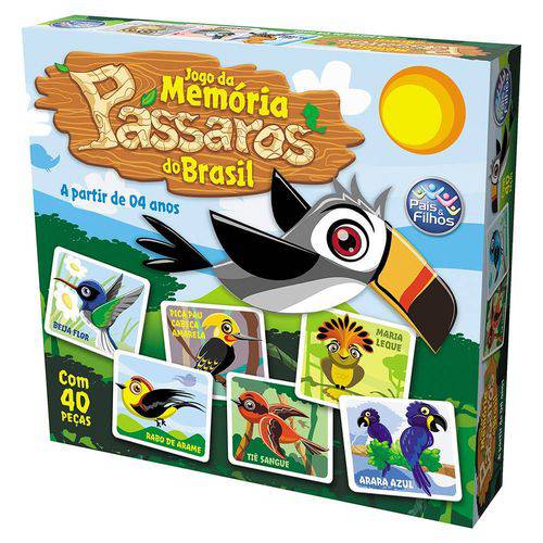 Brinquedo Jogo da Memoria Pássaros do Brasil New