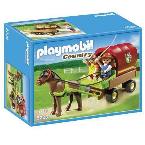 Brinquedo Lacrado Playmobil Vagao Puxaado por Poneis 5228
