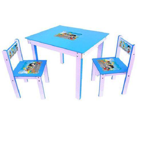 Brinquedo Mesinha com 2 Cadeiras Azul GoPlay Junges Ref 921
