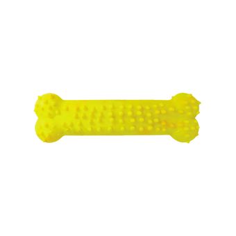 Brinquedo Osso Plaque Ataque Borracha com Cravo Furacão Pet Nº2 M - Amarelo