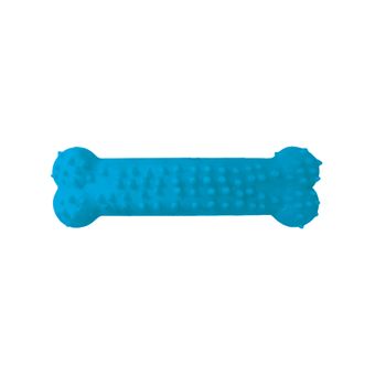 Brinquedo Osso Plaque Ataque Borracha com Cravo Furacão Pet Nº3 G - Azul