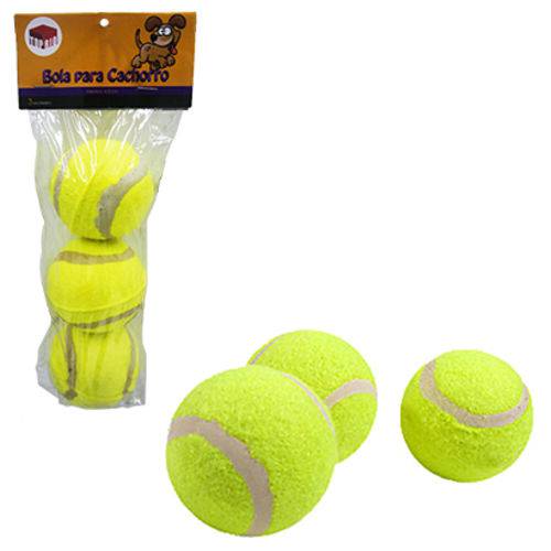 Brinquedo para Cachorro Bola de Tenis com 3 Unidades