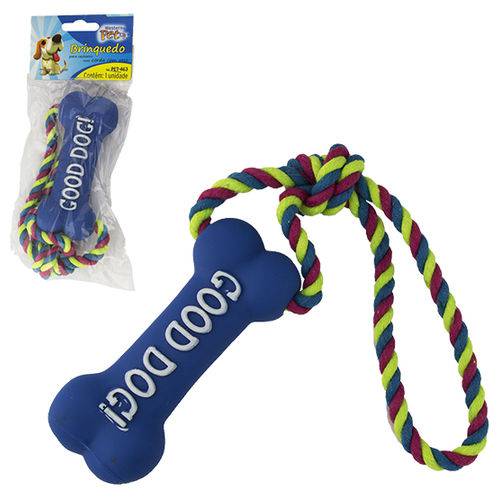 Brinquedo para Cachorro Modelo Osso com Corda e Som Colors