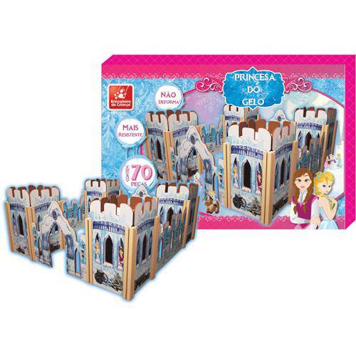 Brinquedo para Montar Castelo Princesa do Gelo Brincadeira de Criança