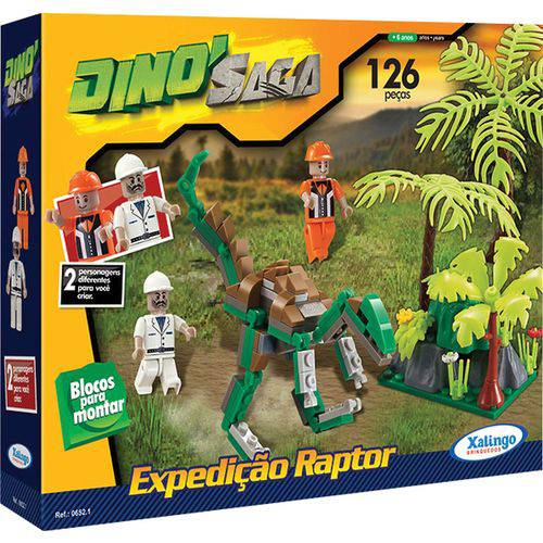 Brinquedo para Montar Dino Raptor 126 Pecas Xalingo