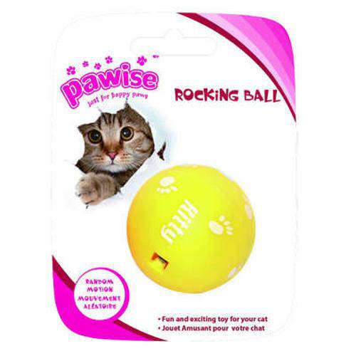Brinquedo Pawise Bola Maluca para Gatos - Amarela