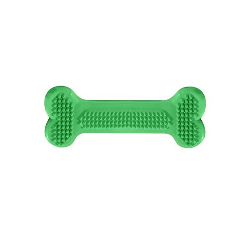 Brinquedo Pet Injet Osso Massageador Dental Flex Tamanho Mini para Cães Verde