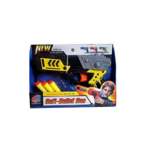 Brinquedo Plastico Lançador 3 Dardos Soft Bullet Gun