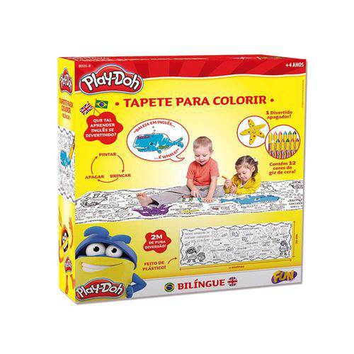Brinquedo Play Doh Tapete Bilíngue com Apagador para Colorir