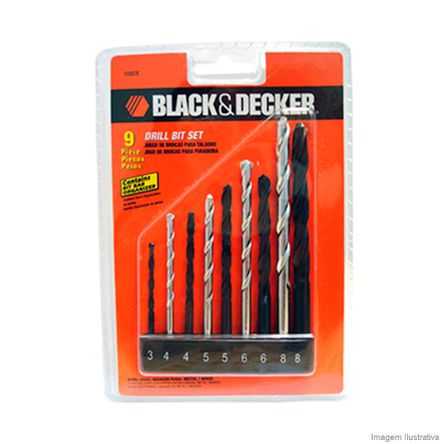 Broca para Metal 3 - 6mm 9 Peças Black Decker