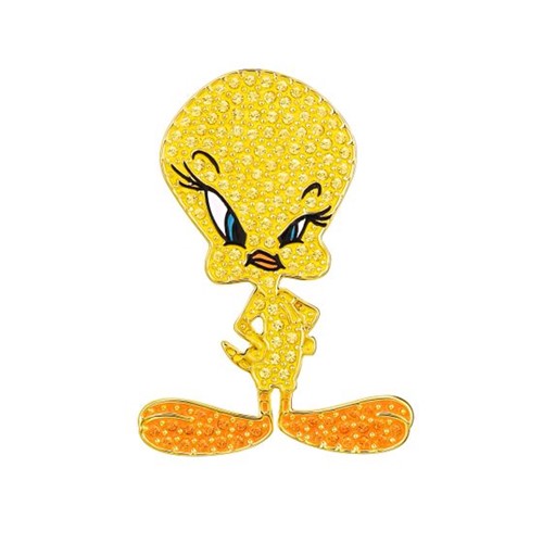 Broche para Gravata Looney Tunes Tweety, Amarelo, Revestido em Tom de Ouro
