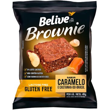 Brownie Belive Be Free Caramelo e Castanha do Brasil Sem Lactose e Sem Glúten com 40g
