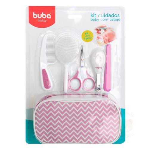 BUBA7286 Kit de Cuidados Baby com Estojo Rosa - Buba