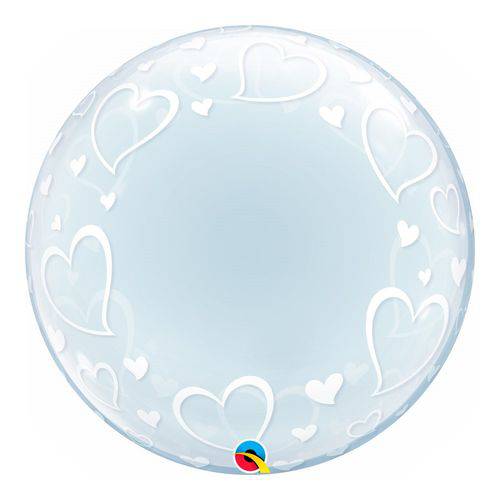 Bubble Decorativo 24 Polegadas - Corações Elegantes - Qualatex