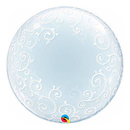 Bubble Decorativo 24 Polegadas - Filigrana Chique - Qualatex