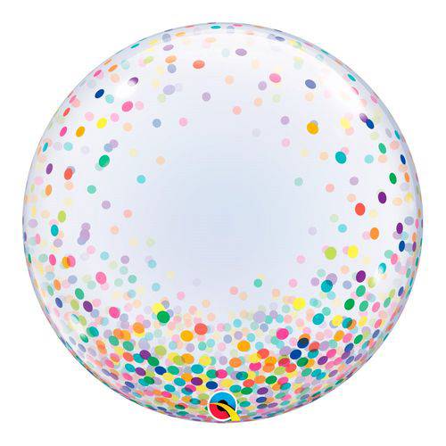 Bubble Decorativo 24 Polegadas - Pontos de Confete Coloridos - Qualatex