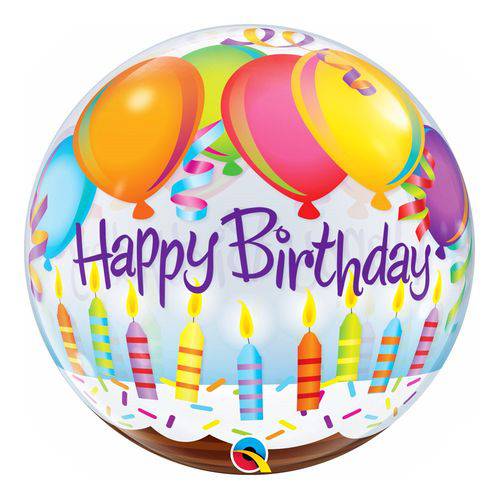 Bubble 22 Polegadas - Balões e Velas de Aniversário - Qualatex