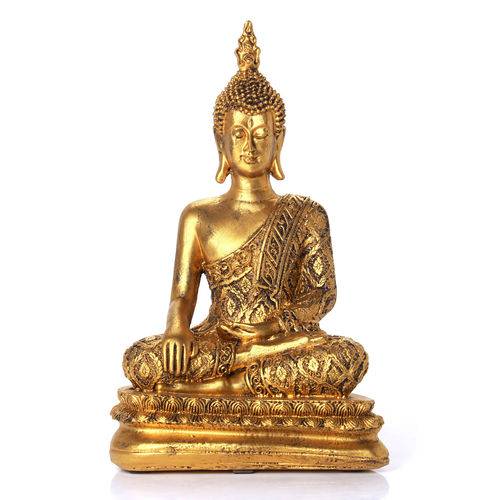 Buda Hindu G Ouro Velho em Resina - Arte Retrô