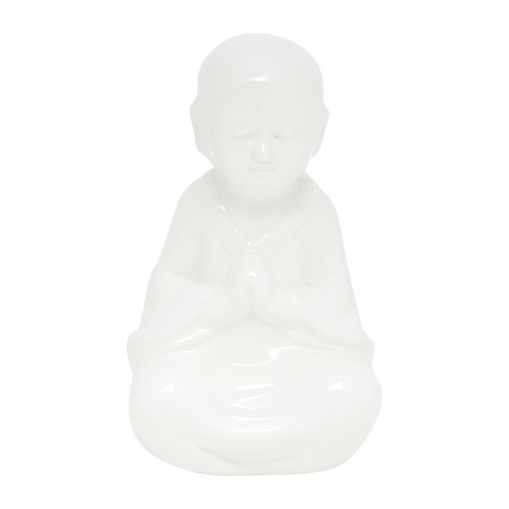 Budha Decorativo de Porcelana Branco 16cm Urban