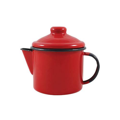 Bule para Chá ou Leiteira Aço Esmaltado Ágata Ewel 600 Ml Vermelho