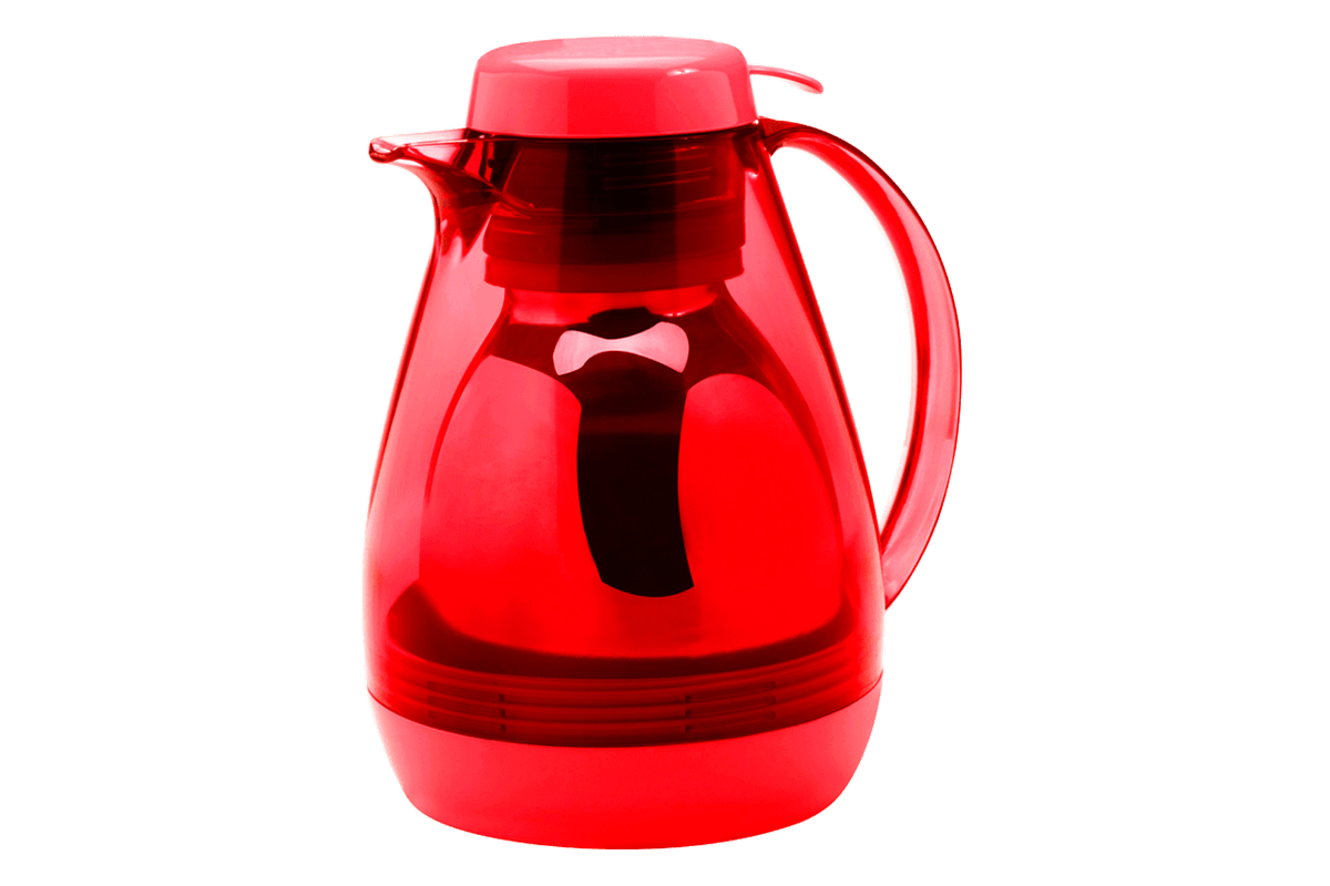 Bule Térmico com Gatilho - Retrô 17 X 14,5 X 20,5 Cm 700 Ml Vermelho Transp C Vermelho Compacto Coza