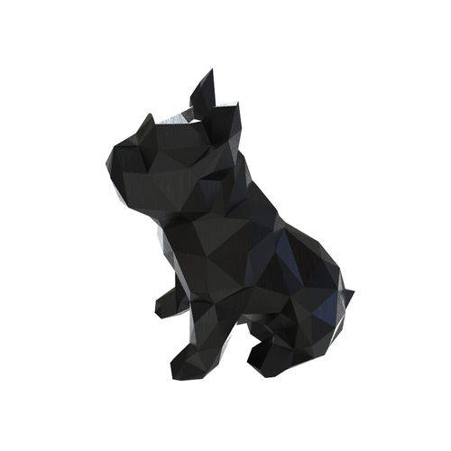 Bulldog Miniatura para Decoração Preto