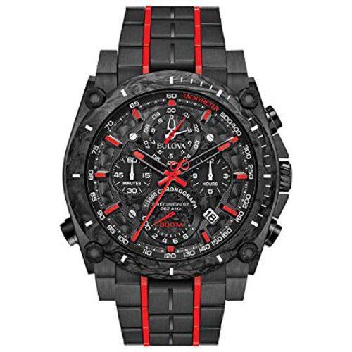 Bulova 98B313 Precisionist Men''s Watch Black 46.5mm Black IP Stainless Steel And Forged Carbon Case