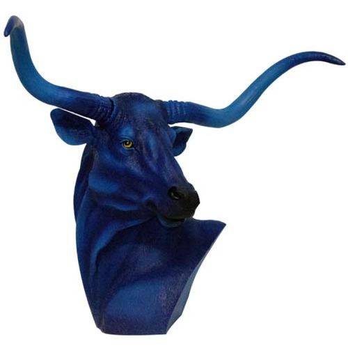 Busto de Touro Blue Design Goodsbr 44x70x33cm