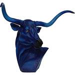 Busto de Touro Decorativo Resina Azul - Fullway