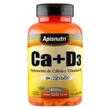 CA + D3 Cálcio + Vitamina D3 Apisnutri 120 Cápsulas