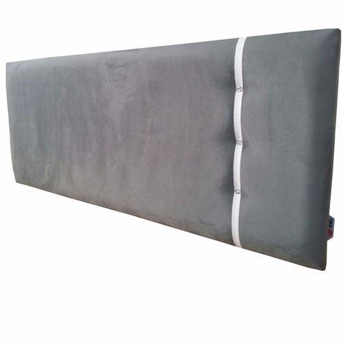 Cabeceira Painel Dallas Suede Liso Cinza King 195 X 60